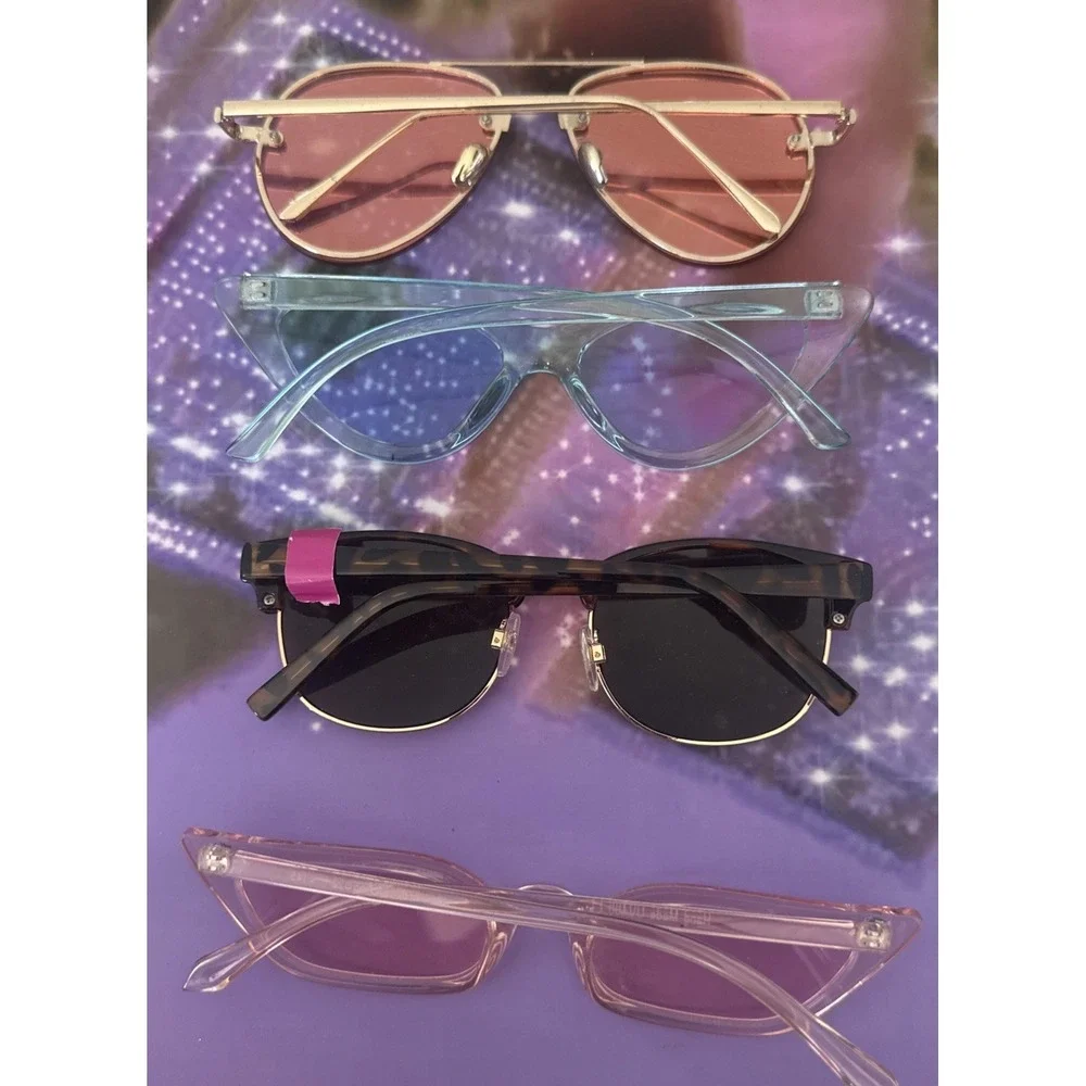 WOMEN'S TEEN'S‎ FASHION COLORFUL SUMMER SUNGLASSES SET OF 4 NEW
